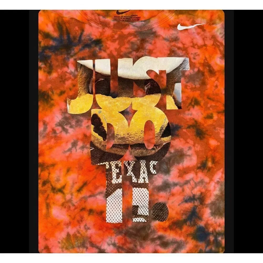 Texas Longhorns Nike Just Do It Bevo Tie-Dye Tee